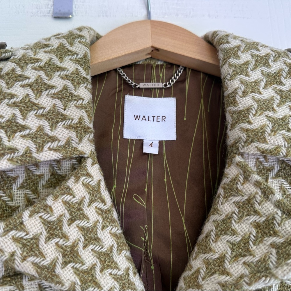 WALTER Cropped Houndstooth Wool Jacket. Size: 4. Excellent condition - Picture 2 of 9